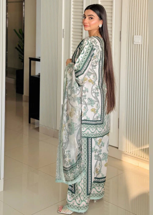 Digital Printed 3 Piece Swiss Lawn With Silk Dupatta 88