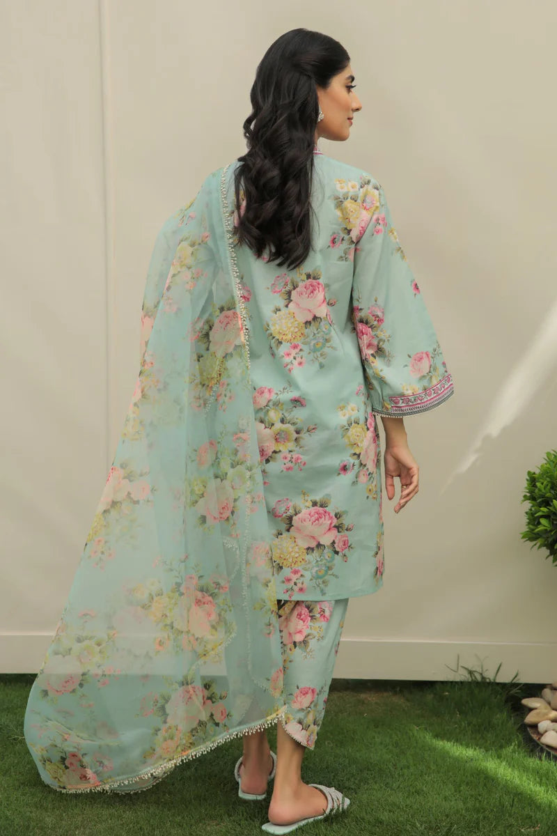 Digital Printed 3 Piece Swiss Lawn With Organza Dupatta 32