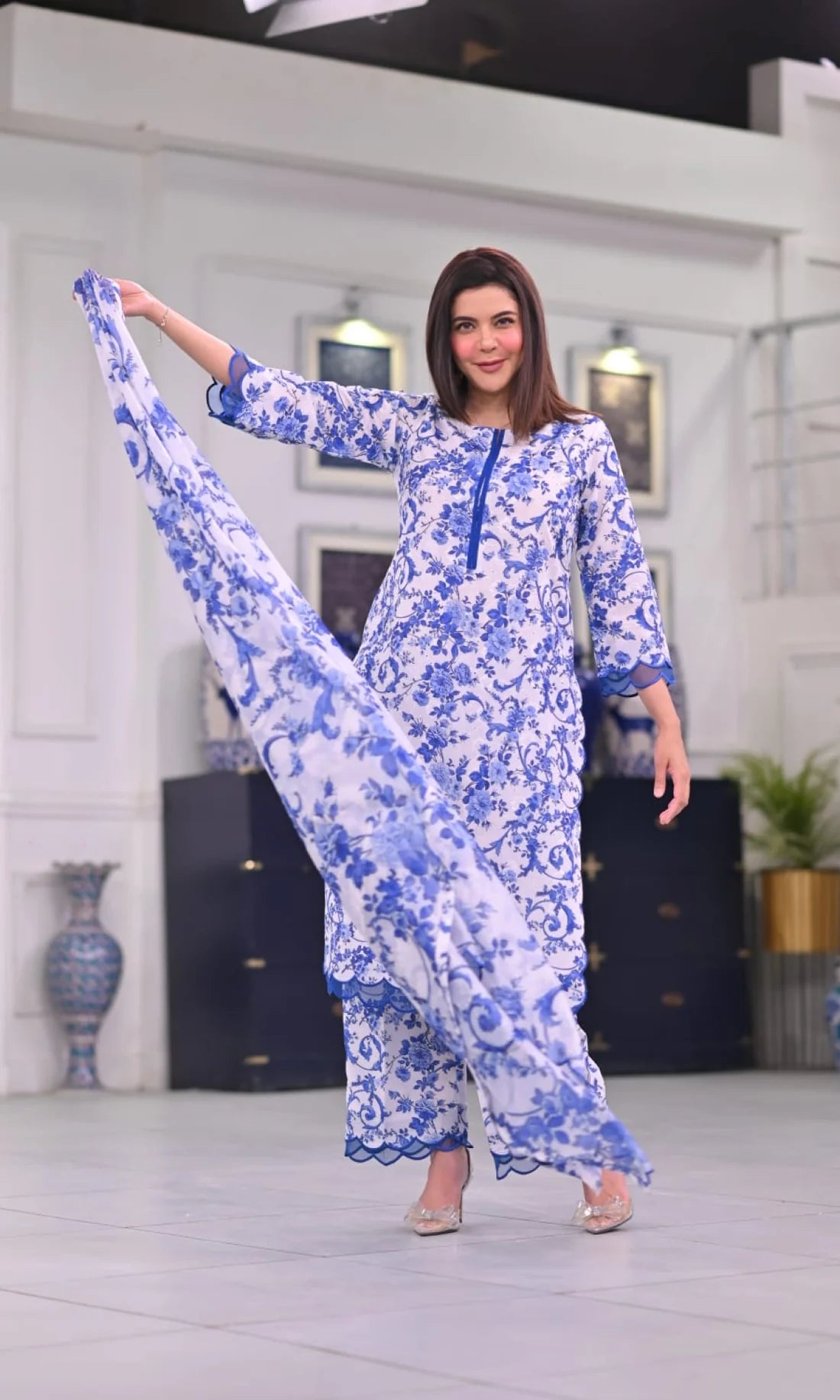 Nida Yasir Digital Printed 3 Piece Swiss Lawn With Voile Lawn Dupatta 86