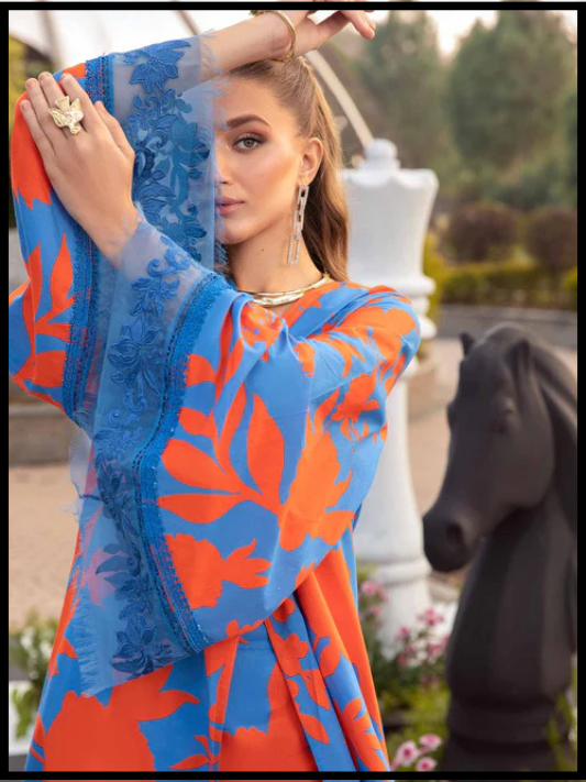 Digital Printed 3 Piece Swiss Lawn With Silk Dupatta 60