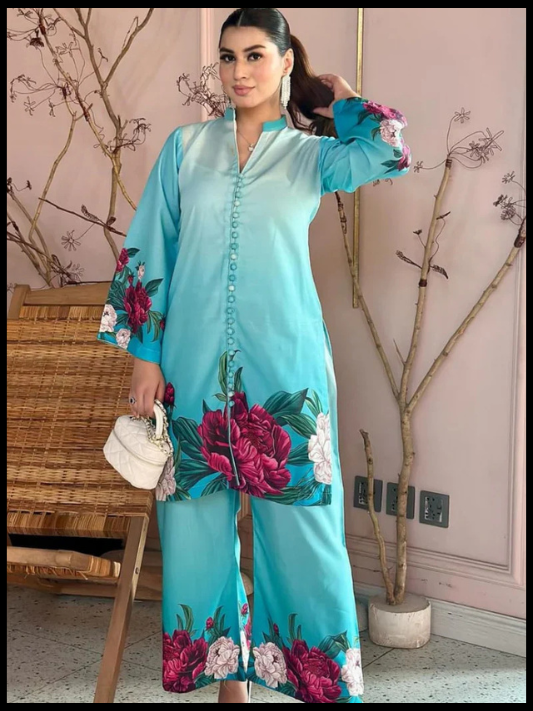 Digital Printed 3 Piece Swiss Lawn With Silk Dupatta 01