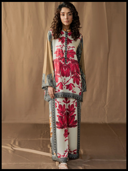 Digital Printed 3 Piece Swiss Lawn With Silk Dupatta 90