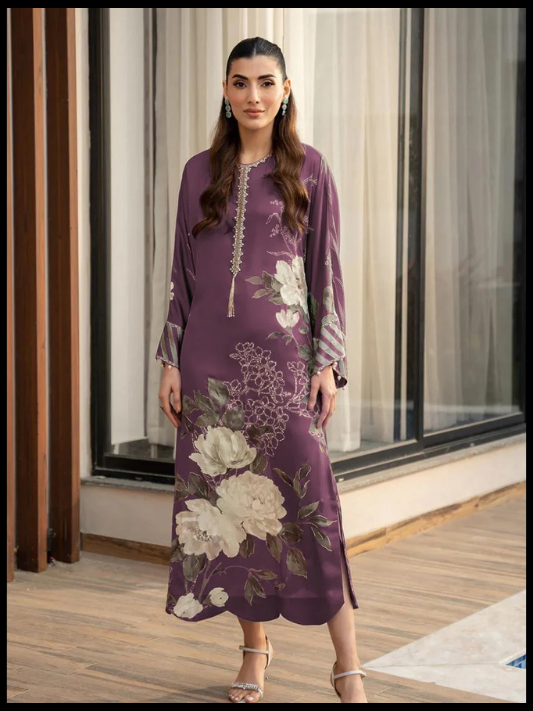 Digital Printed 3 Piece Swiss Lawn With Silk Dupatta 75