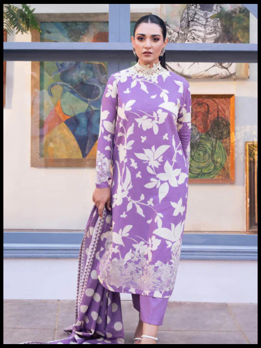Digital Printed 3 Piece Swiss Lawn With Silk Dupatta 70