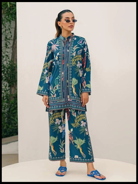 Digital Printed 3 Piece Swiss Lawn With Silk Dupatta 08