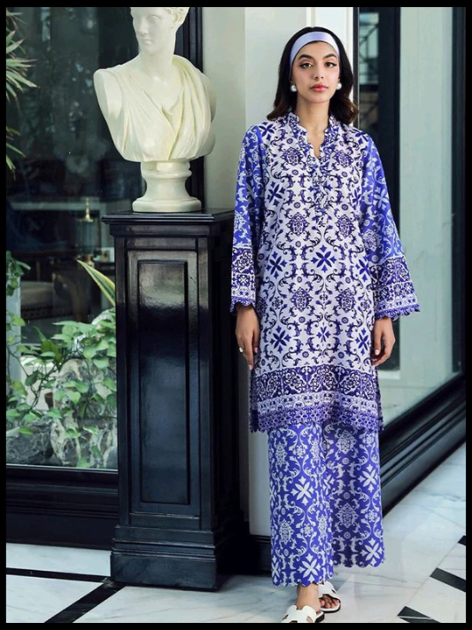 Digital Printed 3 Piece Swiss Lawn With Silk Dupatta 110