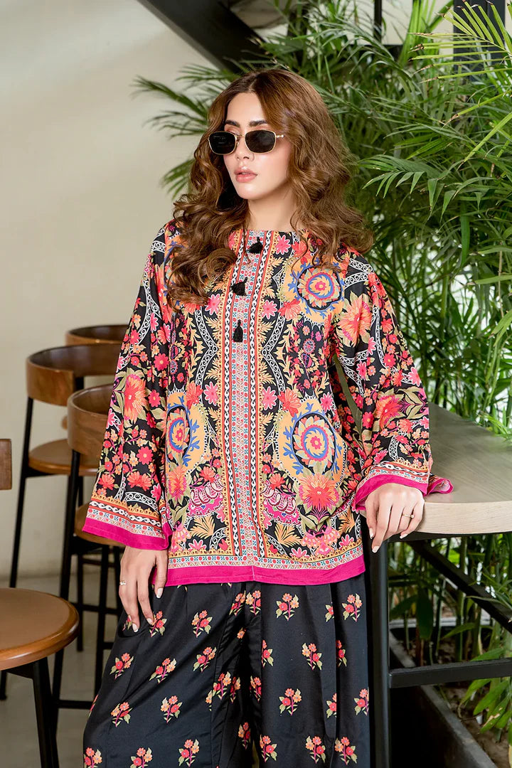 Digital Printed 3 Piece Swiss Lawn With Silk Dupatta 98