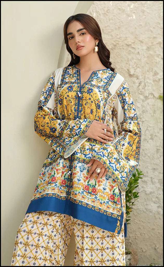Digital Printed 3 Piece Swiss Lawn With Silk Dupatta 102