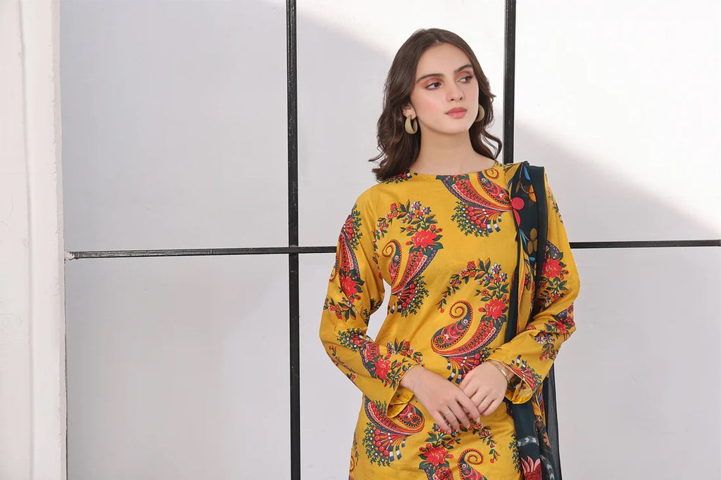 Digital Printed 3 Piece Swiss Lawn With Silk Dupatta 56